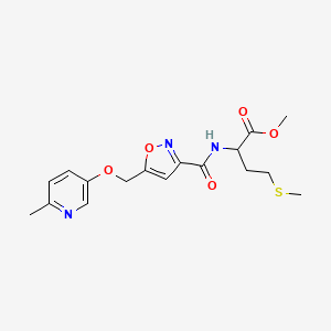 methyl N-[(5-{[(6-methyl-3-pyridinyl)oxy]methyl}-3-isoxazolyl)carbonyl]methioninate