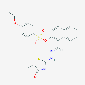 [1-[(E)-[(5,5-dimethyl-4-oxo-1,3-thiazol-2-yl)hydrazinylidene]methyl]naphthalen-2-yl] 4-ethoxybenzenesulfonate