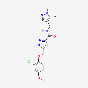 5-[(2-chloro-4-methoxyphenoxy)methyl]-N-[(1,5-dimethyl-1H-pyrazol-4-yl)methyl]-1H-pyrazole-3-carboxamide