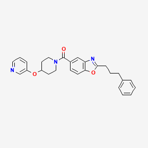 molecular formula C27H27N3O3 B3786355 2-(3-phenylpropyl)-5-{[4-(3-pyridinyloxy)-1-piperidinyl]carbonyl}-1,3-benzoxazole 