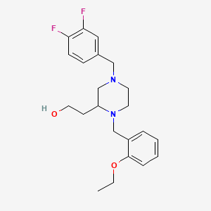 molecular formula C22H28F2N2O2 B3786376 2-[4-(3,4-difluorobenzyl)-1-(2-ethoxybenzyl)-2-piperazinyl]ethanol 