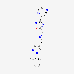 N-methyl-1-[1-(2-methylphenyl)pyrazol-4-yl]-N-[(3-pyrazin-2-yl-1,2,4-oxadiazol-5-yl)methyl]methanamine