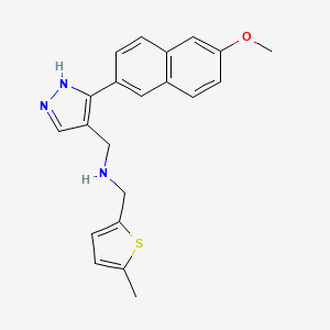 1-[3-(6-methoxy-2-naphthyl)-1H-pyrazol-4-yl]-N-[(5-methyl-2-thienyl)methyl]methanamine