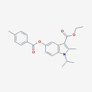 molecular formula C23H25NO4 B378640 ethyl 1-isopropyl-2-methyl-5-[(4-methylbenzoyl)oxy]-1H-indole-3-carboxylate CAS No. 312584-74-0