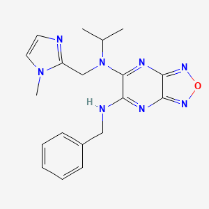 molecular formula C19H22N8O B3786426 N'-benzyl-N-isopropyl-N-[(1-methyl-1H-imidazol-2-yl)methyl][1,2,5]oxadiazolo[3,4-b]pyrazine-5,6-diamine 