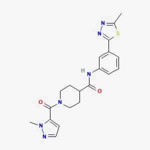 1-[(1-methyl-1H-pyrazol-5-yl)carbonyl]-N-[3-(5-methyl-1,3,4-thiadiazol-2-yl)phenyl]-4-piperidinecarboxamide