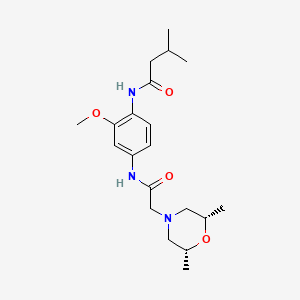 N-[4-({[(2R*,6S*)-2,6-dimethylmorpholin-4-yl]acetyl}amino)-2-methoxyphenyl]-3-methylbutanamide