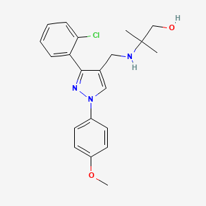 molecular formula C21H24ClN3O2 B3786454 2-({[3-(2-chlorophenyl)-1-(4-methoxyphenyl)-1H-pyrazol-4-yl]methyl}amino)-2-methyl-1-propanol 