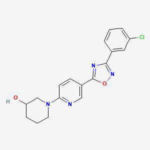 1-{5-[3-(3-chlorophenyl)-1,2,4-oxadiazol-5-yl]-2-pyridinyl}-3-piperidinol