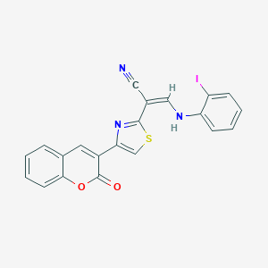 (Z)-3-((2-iodophenyl)amino)-2-(4-(2-oxo-2H-chromen-3-yl)thiazol-2-yl)acrylonitrile