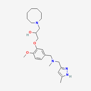 1-(azocan-1-yl)-3-[2-methoxy-5-[[methyl-[(5-methyl-1H-pyrazol-3-yl)methyl]amino]methyl]phenoxy]propan-2-ol