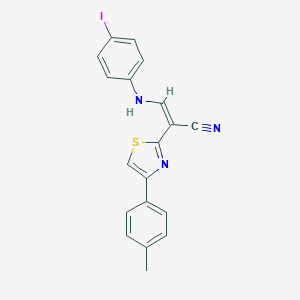 molecular formula C19H14IN3S B378653 3-(4-Iodoanilino)-2-[4-(4-methylphenyl)-1,3-thiazol-2-yl]acrylonitrile 