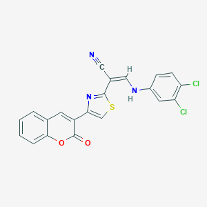 molecular formula C21H11Cl2N3O2S B378654 3-(3,4-dichloroanilino)-2-[4-(2-oxo-2H-chromen-3-yl)-1,3-thiazol-2-yl]acrylonitrile 