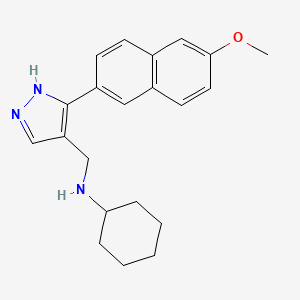 N-{[3-(6-methoxy-2-naphthyl)-1H-pyrazol-4-yl]methyl}cyclohexanamine