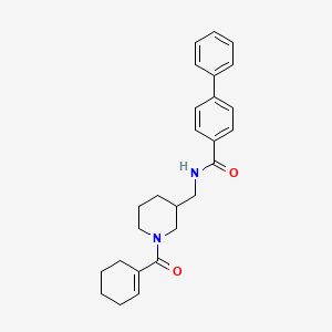 molecular formula C26H30N2O2 B3786548 N-{[1-(1-cyclohexen-1-ylcarbonyl)-3-piperidinyl]methyl}-4-biphenylcarboxamide 