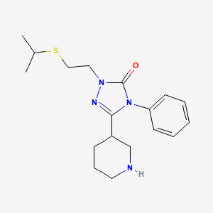 molecular formula C18H26N4OS B3786562 2-[2-(isopropylthio)ethyl]-4-phenyl-5-(3-piperidinyl)-2,4-dihydro-3H-1,2,4-triazol-3-one hydrochloride 