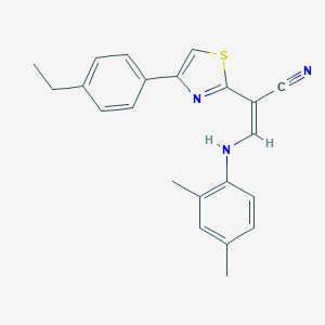 molecular formula C22H21N3S B378657 3-(2,4-Dimethylanilino)-2-[4-(4-ethylphenyl)-1,3-thiazol-2-yl]acrylonitrile 