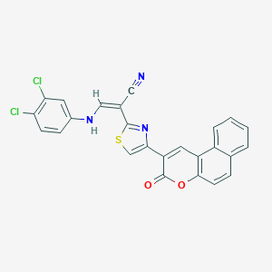 molecular formula C25H13Cl2N3O2S B378660 3-(3,4-dichloroanilino)-2-[4-(3-oxo-3H-benzo[f]chromen-2-yl)-1,3-thiazol-2-yl]acrylonitrile 