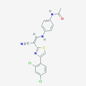 (Z)-N-(4-((2-cyano-2-(4-(2,4-dichlorophenyl)thiazol-2-yl)vinyl)amino)phenyl)acetamide
