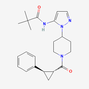 2,2-dimethyl-N-[1-(1-{[(1R*,2R*)-2-phenylcyclopropyl]carbonyl}-4-piperidinyl)-1H-pyrazol-5-yl]propanamide