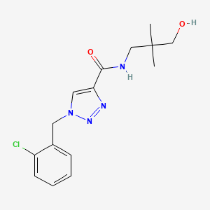 molecular formula C15H19ClN4O2 B3786630 1-(2-chlorobenzyl)-N-(3-hydroxy-2,2-dimethylpropyl)-1H-1,2,3-triazole-4-carboxamide 