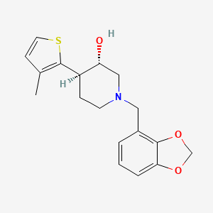 molecular formula C18H21NO3S B3786651 (3S*,4R*)-1-(1,3-benzodioxol-4-ylmethyl)-4-(3-methyl-2-thienyl)piperidin-3-ol 