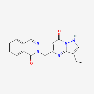 2-[(3-ethyl-7-oxo-1H-pyrazolo[1,5-a]pyrimidin-5-yl)methyl]-4-methylphthalazin-1-one