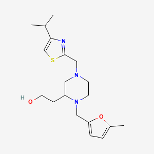 2-{4-[(4-isopropyl-1,3-thiazol-2-yl)methyl]-1-[(5-methyl-2-furyl)methyl]-2-piperazinyl}ethanol