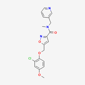 molecular formula C19H18ClN3O4 B3786701 5-[(2-chloro-4-methoxyphenoxy)methyl]-N-methyl-N-(3-pyridinylmethyl)-3-isoxazolecarboxamide 