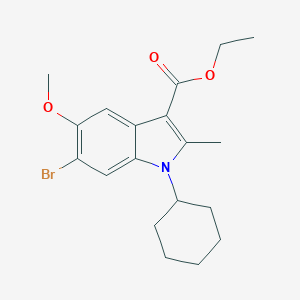 molecular formula C19H24BrNO3 B378672 ethyl 6-bromo-1-cyclohexyl-5-methoxy-2-methyl-1H-indole-3-carboxylate CAS No. 325739-89-7