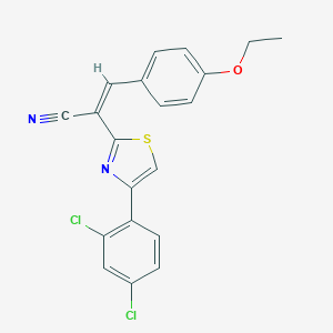 molecular formula C20H14Cl2N2OS B378674 2-[4-(2,4-Dichlorophenyl)-1,3-thiazol-2-yl]-3-(4-ethoxyphenyl)acrylonitrile CAS No. 342593-13-9
