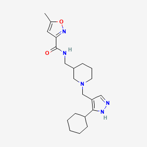 N-[[1-[(5-cyclohexyl-1H-pyrazol-4-yl)methyl]piperidin-3-yl]methyl]-5-methyl-1,2-oxazole-3-carboxamide