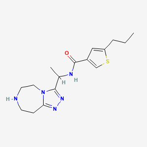 5-propyl-N-[1-(6,7,8,9-tetrahydro-5H-[1,2,4]triazolo[4,3-d][1,4]diazepin-3-yl)ethyl]thiophene-3-carboxamide