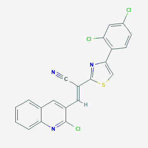 molecular formula C21H10Cl3N3S B378679 3-(2-Chloro-3-quinolinyl)-2-[4-(2,4-dichlorophenyl)-1,3-thiazol-2-yl]acrylonitrile 