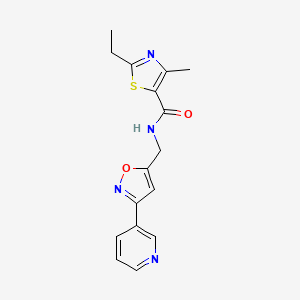 molecular formula C16H16N4O2S B3786791 2-ethyl-4-methyl-N-[(3-pyridin-3-ylisoxazol-5-yl)methyl]-1,3-thiazole-5-carboxamide 