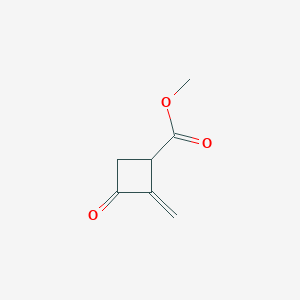 molecular formula C7H8O3 B037868 Cyclobutanecarboxylic acid, 2-methylene-3-oxo-, methyl ester (9CI) CAS No. 112139-41-0