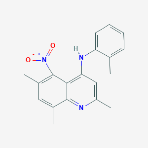 molecular formula C19H19N3O2 B378681 5-Nitro-2,6,8-trimethyl-4-(2-toluidino)quinoline 