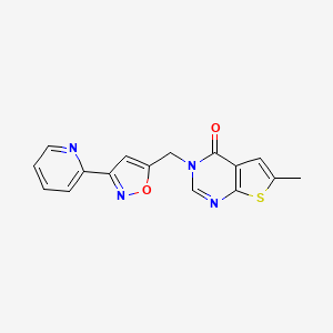 molecular formula C16H12N4O2S B3786845 6-methyl-3-[(3-pyridin-2-ylisoxazol-5-yl)methyl]thieno[2,3-d]pyrimidin-4(3H)-one 