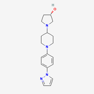 molecular formula C18H24N4O B3786872 (3S)-1-{1-[4-(1H-pyrazol-1-yl)phenyl]-4-piperidinyl}-3-pyrrolidinol 