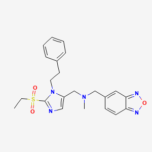 molecular formula C22H25N5O3S B3786896 (2,1,3-benzoxadiazol-5-ylmethyl){[2-(ethylsulfonyl)-1-(2-phenylethyl)-1H-imidazol-5-yl]methyl}methylamine 