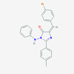 molecular formula C23H18BrN3O B378691 3-anilino-5-(4-bromobenzylidene)-2-(4-methylphenyl)-3,5-dihydro-4H-imidazol-4-one 