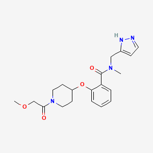 molecular formula C20H26N4O4 B3786915 2-[1-(2-methoxyacetyl)piperidin-4-yl]oxy-N-methyl-N-(1H-pyrazol-5-ylmethyl)benzamide 