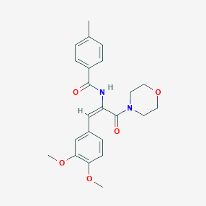 molecular formula C23H26N2O5 B378693 N-[2-(3,4-dimethoxyphenyl)-1-(4-morpholinylcarbonyl)vinyl]-4-methylbenzamide 