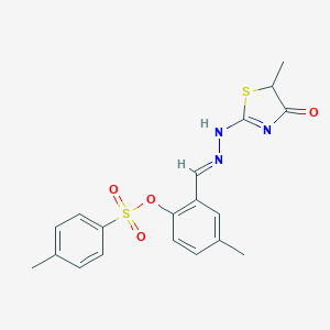 [4-methyl-2-[(E)-[(5-methyl-4-oxo-1,3-thiazol-2-yl)hydrazinylidene]methyl]phenyl] 4-methylbenzenesulfonate