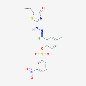 [2-[(E)-[(5-ethyl-4-oxo-1,3-thiazol-2-yl)hydrazinylidene]methyl]-4-methylphenyl] 4-methyl-3-nitrobenzenesulfonate