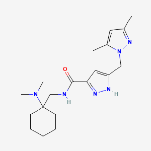 N-{[1-(dimethylamino)cyclohexyl]methyl}-5-[(3,5-dimethyl-1H-pyrazol-1-yl)methyl]-1H-pyrazole-3-carboxamide