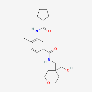 3-[(cyclopentylcarbonyl)amino]-N-{[4-(hydroxymethyl)tetrahydro-2H-pyran-4-yl]methyl}-4-methylbenzamide