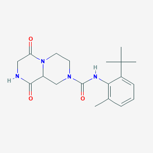 molecular formula C19H26N4O3 B3786973 N-(2-tert-butyl-6-methylphenyl)-6,9-dioxooctahydro-2H-pyrazino[1,2-a]pyrazine-2-carboxamide 