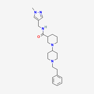 molecular formula C24H35N5O B3786980 N-[(1-methylpyrazol-4-yl)methyl]-1-[1-(2-phenylethyl)piperidin-4-yl]piperidine-3-carboxamide 