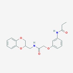 N-(3-{2-[(2,3-dihydro-1,4-benzodioxin-2-ylmethyl)amino]-2-oxoethoxy}phenyl)propanamide